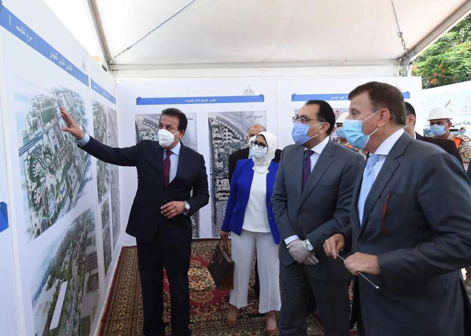 PM Madbouly inspects on Monday a new quarantine field hospital in Cairo. (MENA)