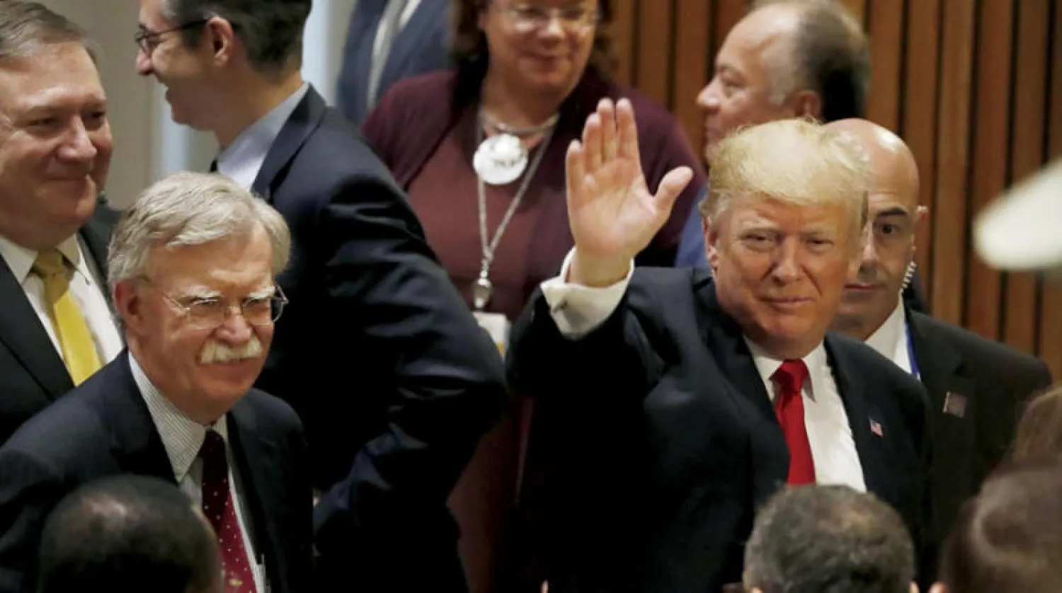 صورة تجمع ترمب مع بولتون في سبتمبر 2018 (إ.ب.أ)