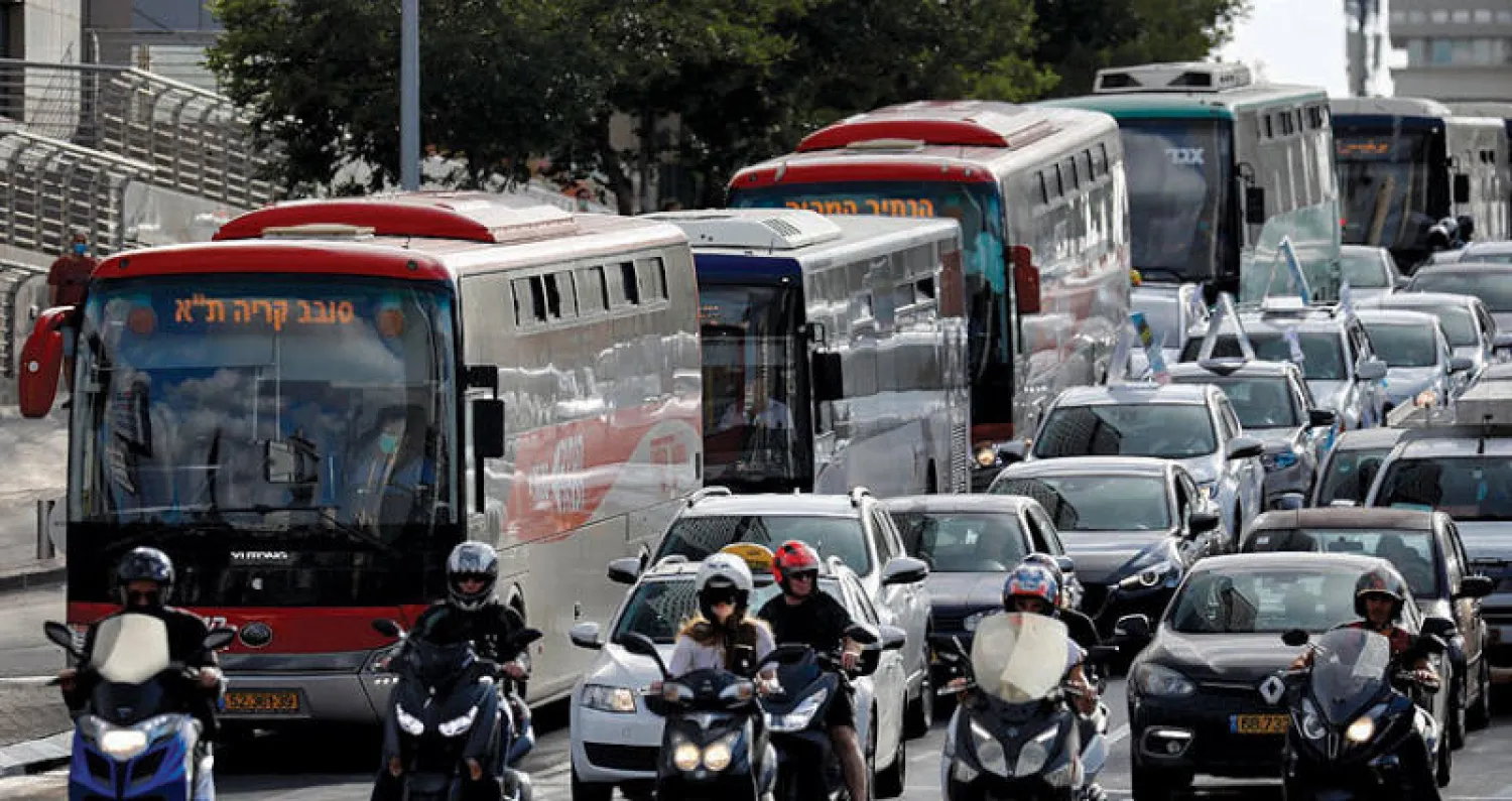 جانب من ازدحام شوارع تل أبيب الأسبوع الماضي (رويترز)