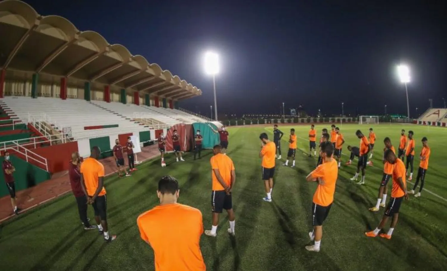 جانب من تدريبات فريق الاتفاق بعد قرار استئناف الأنشطة الرياضية (المركز الإعلامي لنادي الاتفاق)