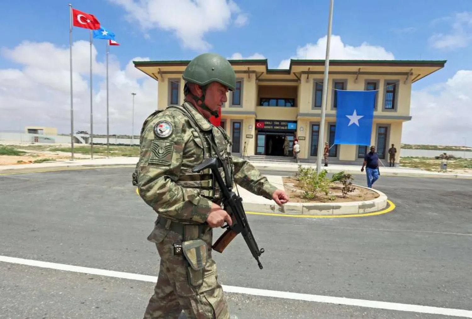 A Turkish military officer at the opening ceremony of a Turkish military base in Mogadishu, Somalia in 2017. (REUTERS)
