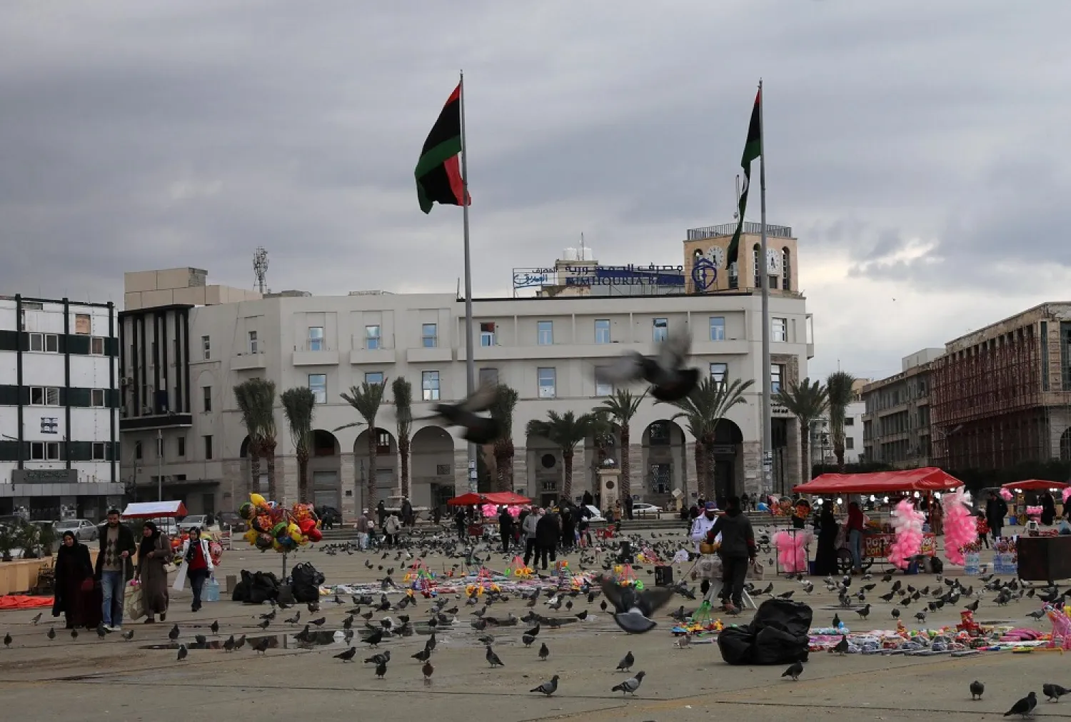 People are seen at Martyrs' Square in Tripoli, Libya January 16, 2020. (Reuters)