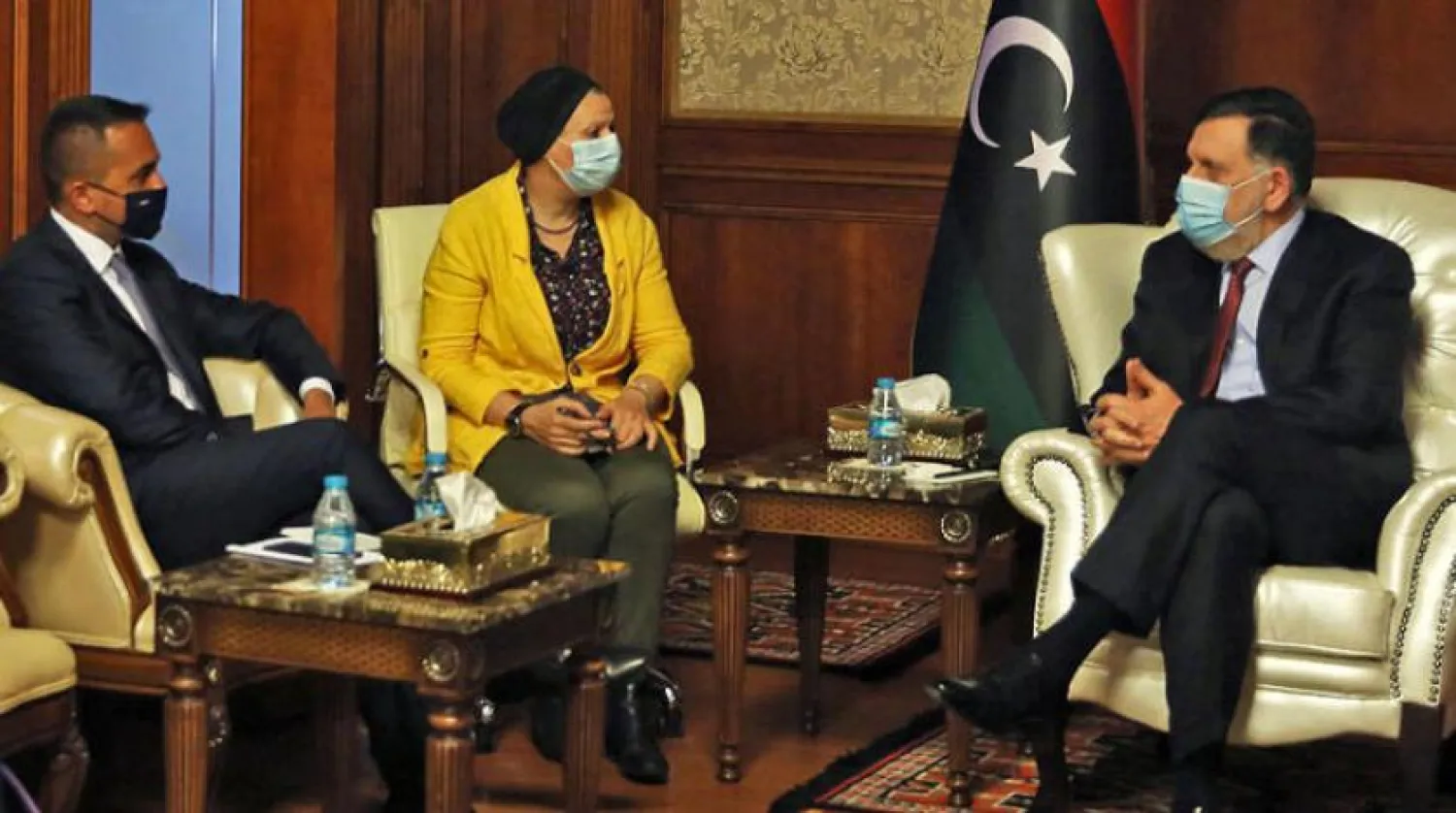 Serrac, 24 Haziran’da Trablus’ta İtalya Dışişleri Bakanı Luigi Di Maio ile bir araya geldi (AFP)