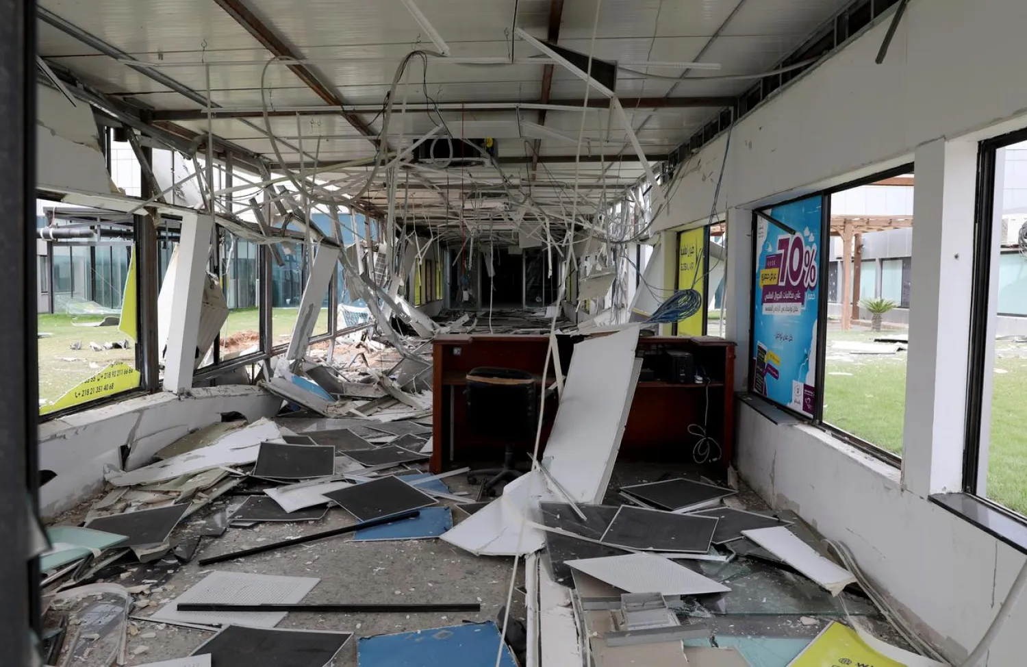 A view shows damage at Tripoli's Mitiga airport after it was hit by shelling in Tripoli, Libya May 10, 2020. REUTERS/Ismail Zitouny