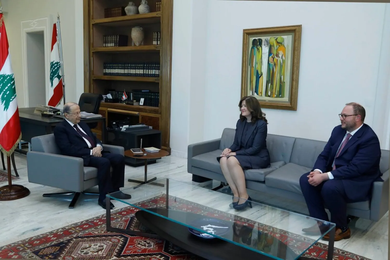 President Michel Aoun meets with US Ambassador to Lebanon Dorothy Shea. (NNA file photo)
