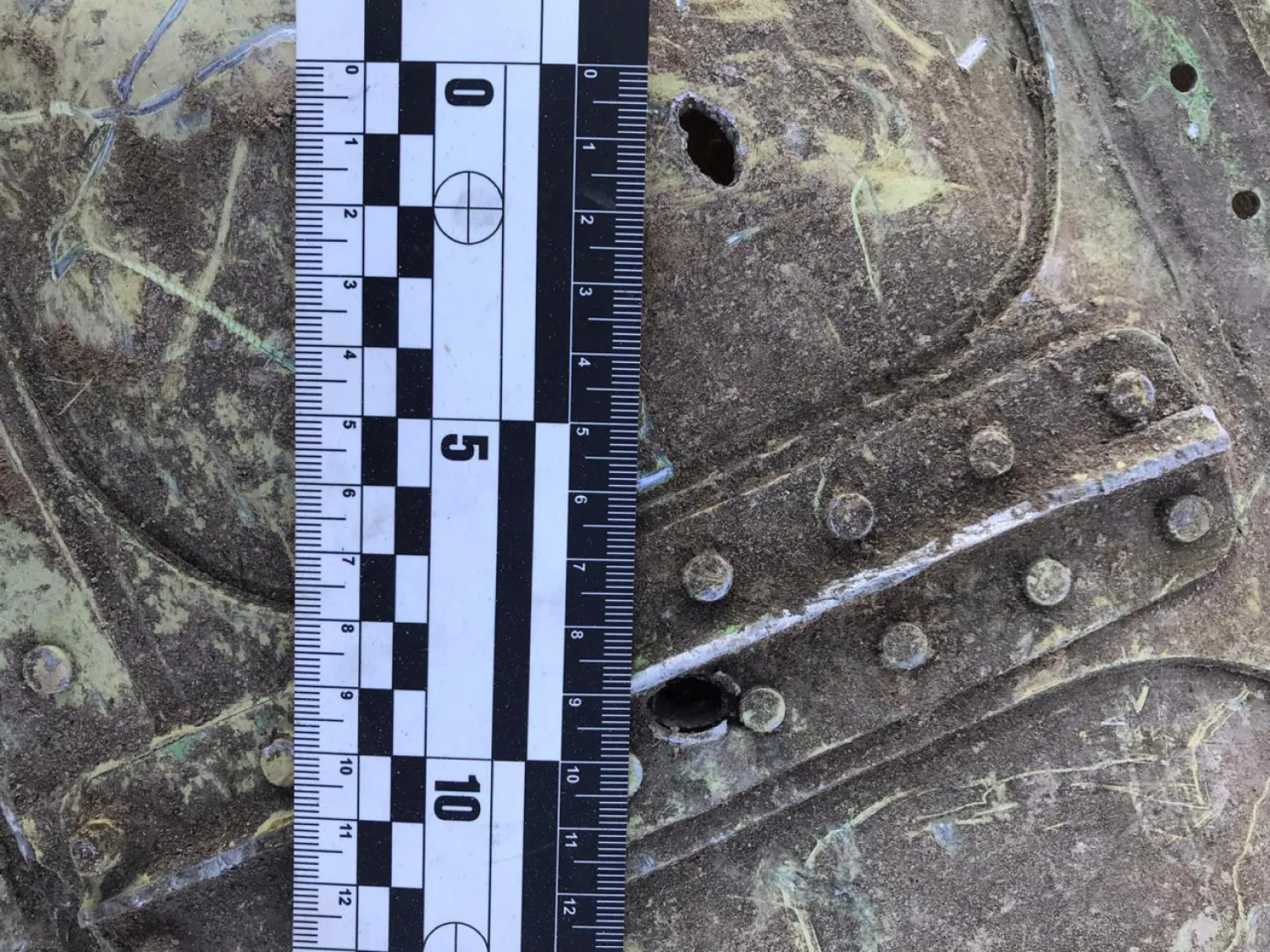 Holes are seen in the Ukraine International Airlines' Boeing 737-800 plane wreckage in a picture from investigation team released on January 11, 2020 in Kiev, Ukraine. Ukrainian Presidential Press Service/Handout via REUTERS