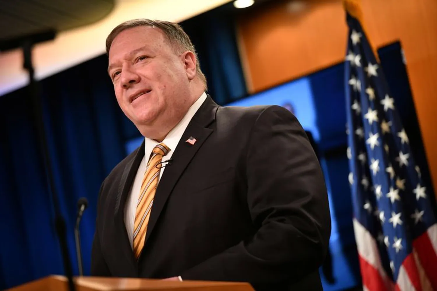 In this Wednesday, June 24, 2020 file photo, US Secretary of State Mike Pompeo speaks during a news conference at the State Department in Washington. (Mandel Ngan/Pool via AP, File)