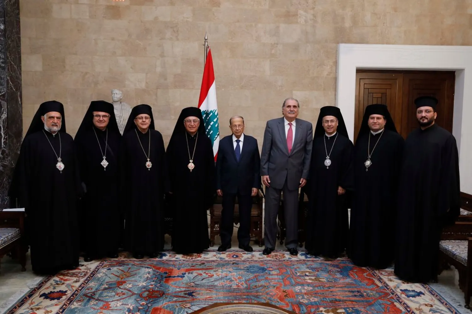 President Aoun met Monday with the Patriarch of Antioch and all the East for the Royal Melkite Catholics, Patriarch Youssef Al-Abssi (NNA)