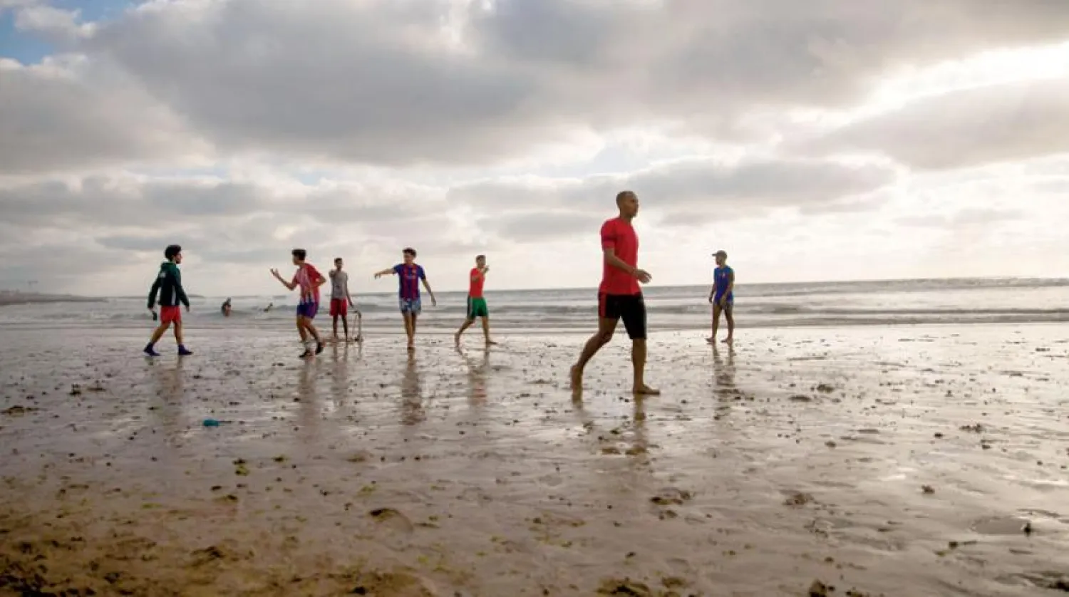 Young people on the coast of Rabat after the Moroccan authorities relaxed coronavirus restrictions at the end of June. AP