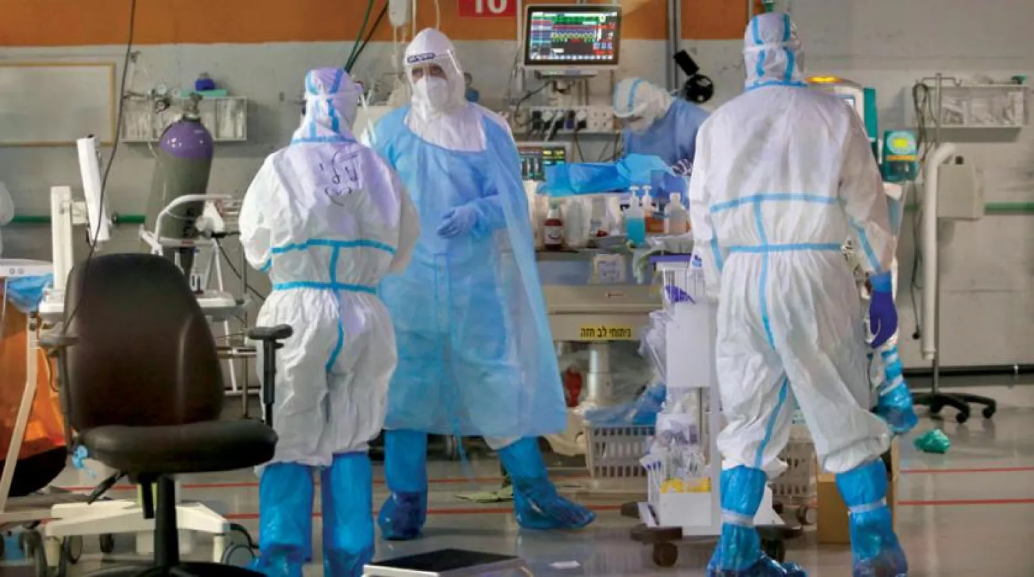 Medical staff at Tel Aviv's largest hospital, the Sheba Medical Center. AFP