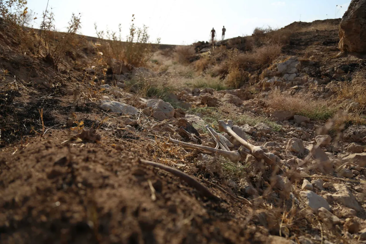 People visit a mass grave for the victims of ISIS in Mosul, Iraq on Thursday, July 1, 2020. (AP Photo/Farid Abdulwahed)