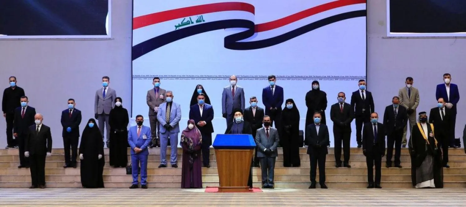 The Secretary-General of National Wisdom Movement (Hekma), Ammar al-Hakim, announcing Iraqis Coalition before Iraqi members of parliament (Hekma movement)