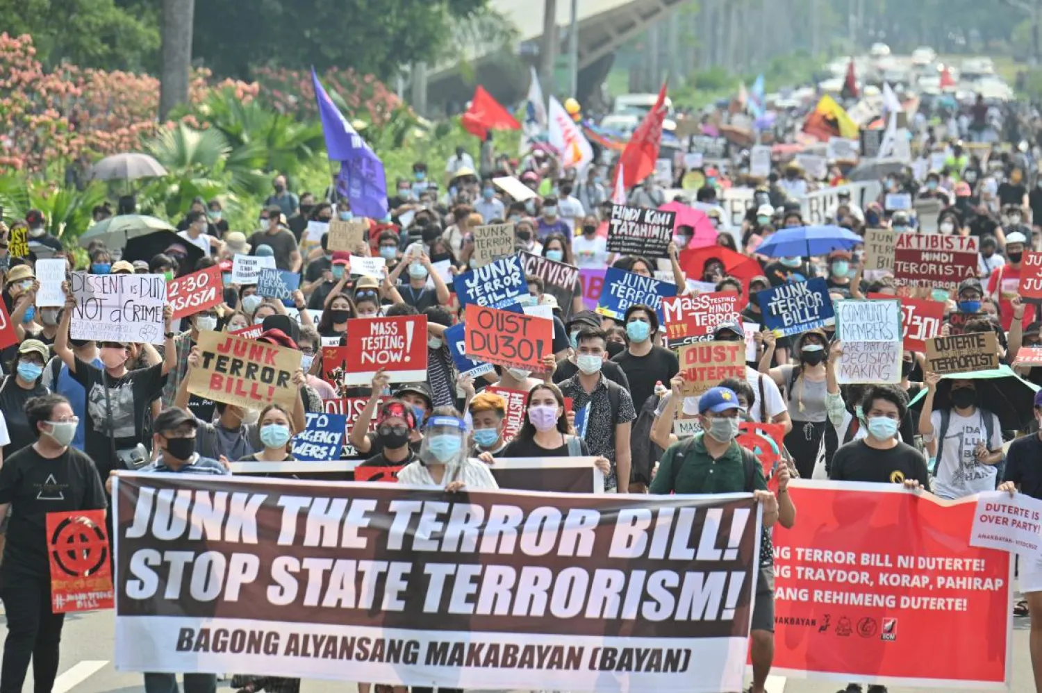 Philippine President Duterte signed a contentious anti-terrorism bill into law that critics fear will be used to silence dissent and give the government a new weapon to target opponents. (AFP)