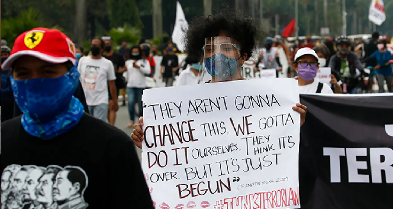 Filipinler'de terörizmle mücadele yasası protestoların fitilini ateşledi