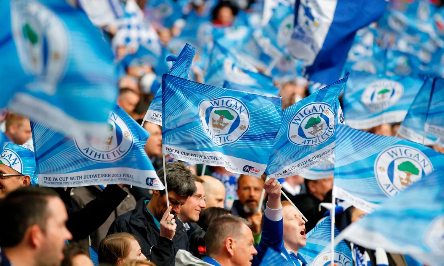 Wigan fans at the FA Cup final in 2013.
Photograph: Ian Kington/AFP/Getty Images