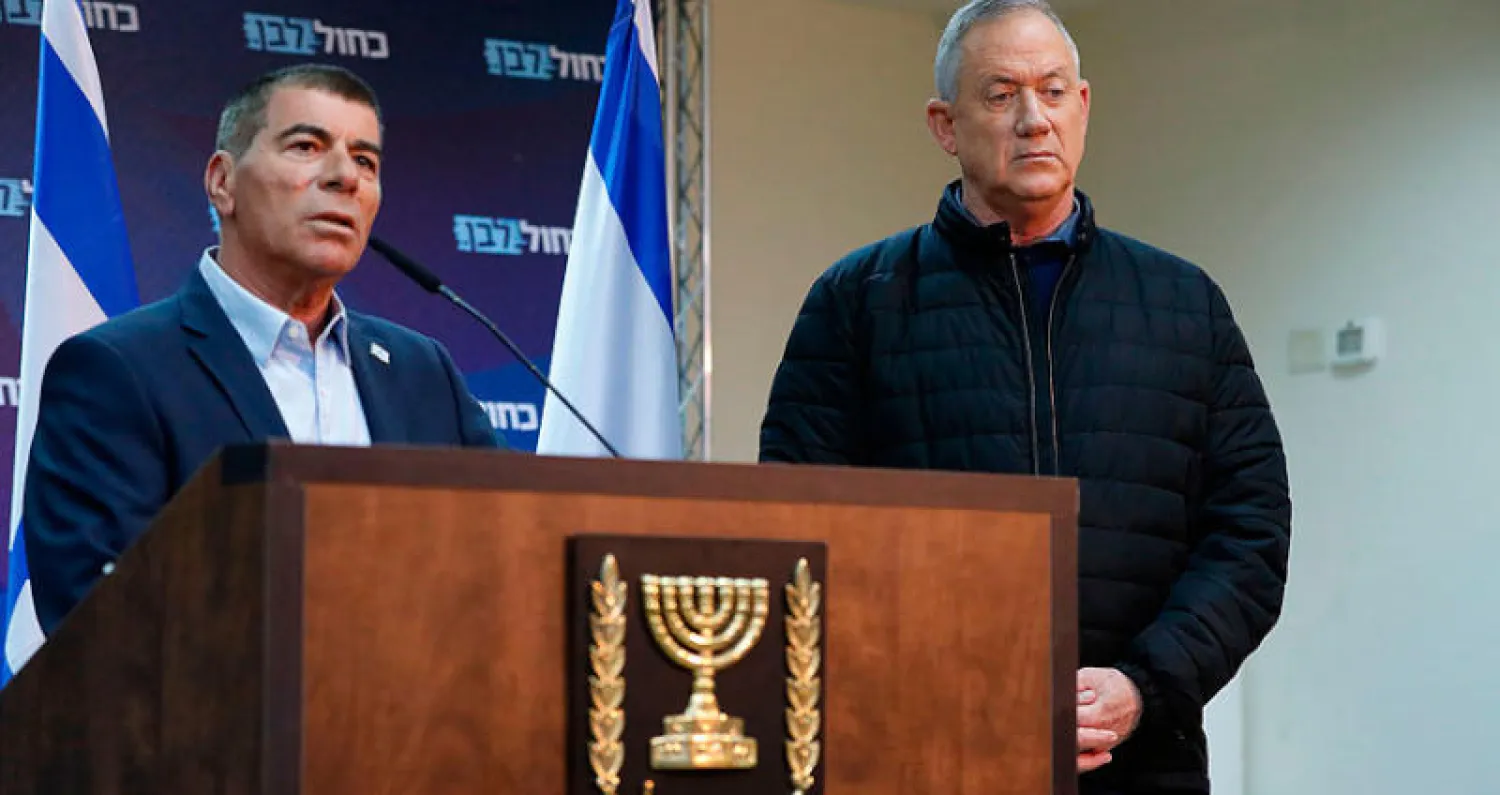 غانتس وأشكنازي في حملتهما الانتخابية في فبراير (أ.ف.ب)