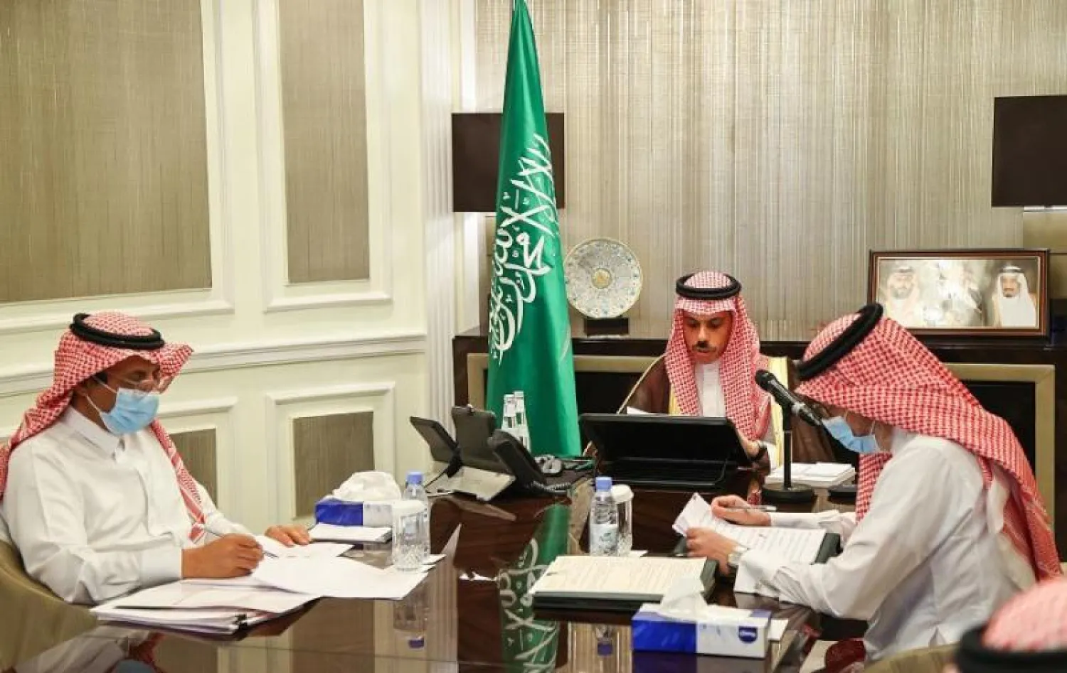 وزير الخارجية السعودي الأمير فيصل بن فرحان بن عبد الله لدى مشاركته في الاجتماع الوزاري العربي الصيني (واس)