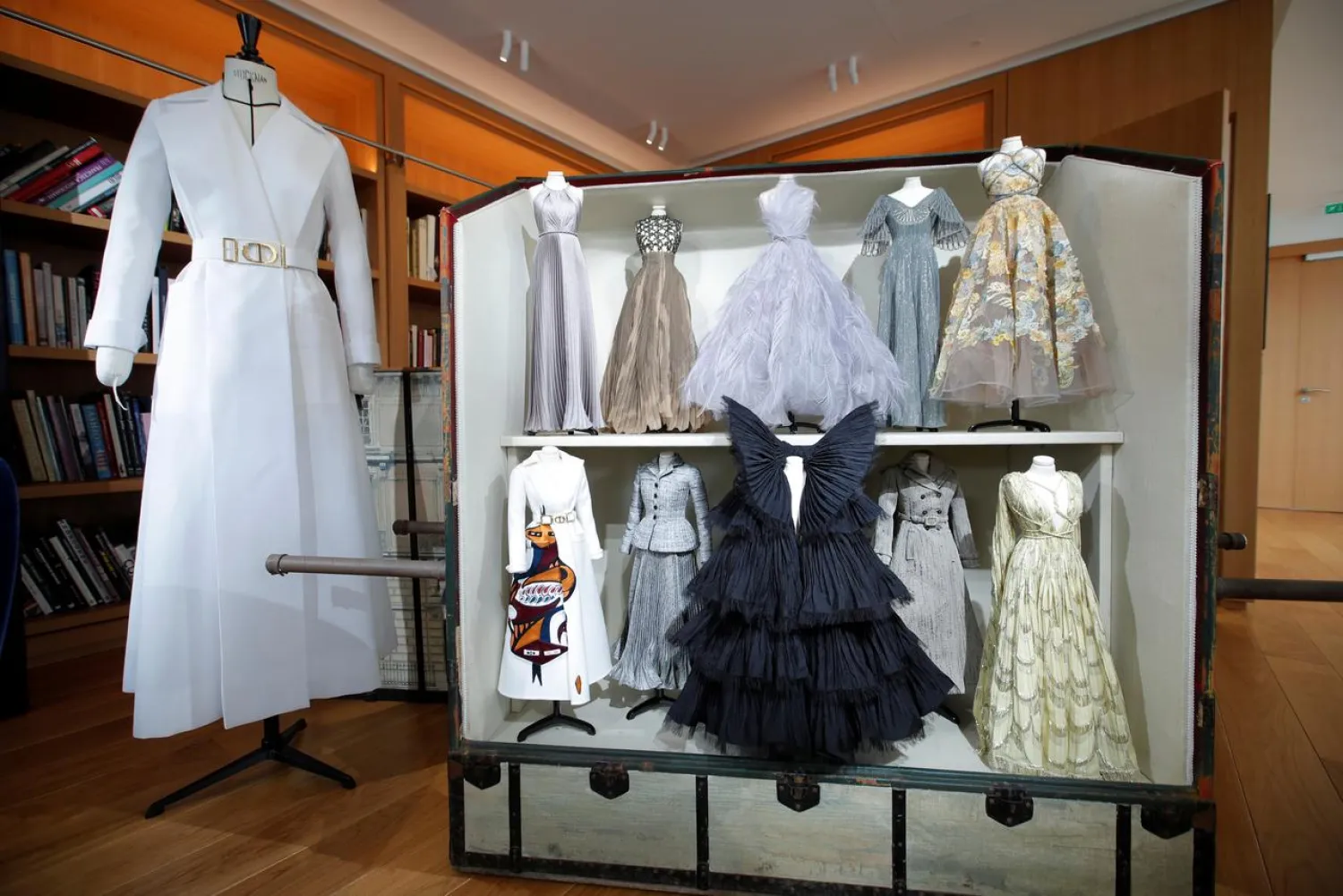 Creations by designer Maria Grazia Chiuri are displayed ahead of her Haute Couture Online Fall-Winter 2020-2021 collection presentation for Dior in Paris, France, July 4, 2020. (Reuters)