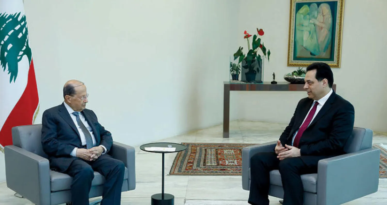 اجتماع الرئيسين عون ودياب قبل جلسة مجلس الوزراء أمس (دالاتي ونهرا)