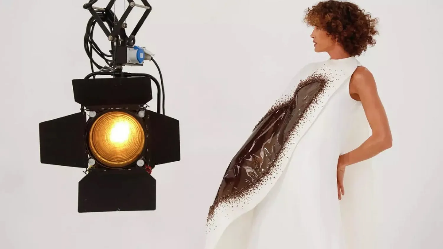 French designer Stephane Rolland presented the nearest thing so far in Paris to a real fashion show. (AFP)