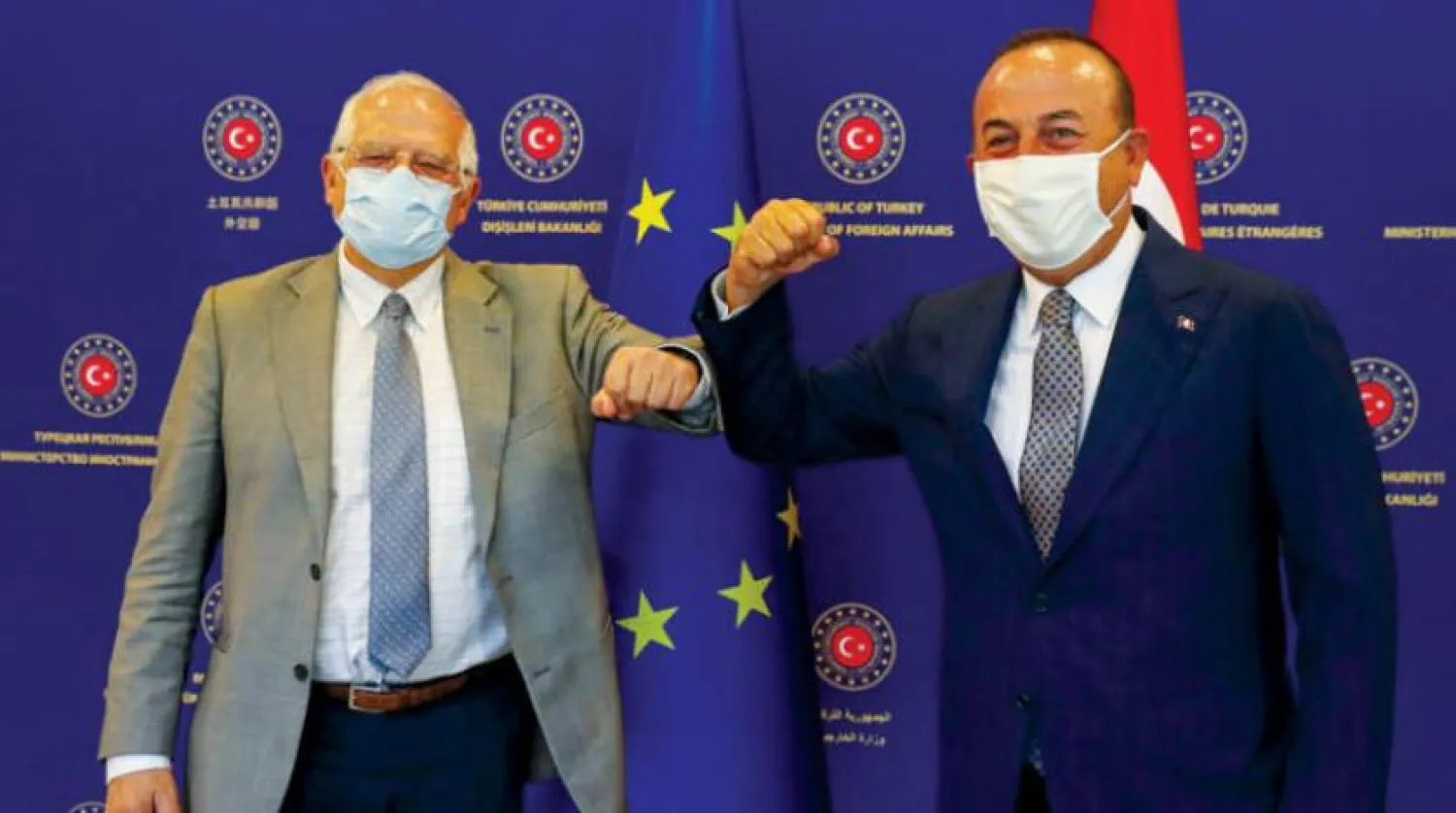 Josep Borrell (L) with Mevlut Cavusoglu (Reuters)