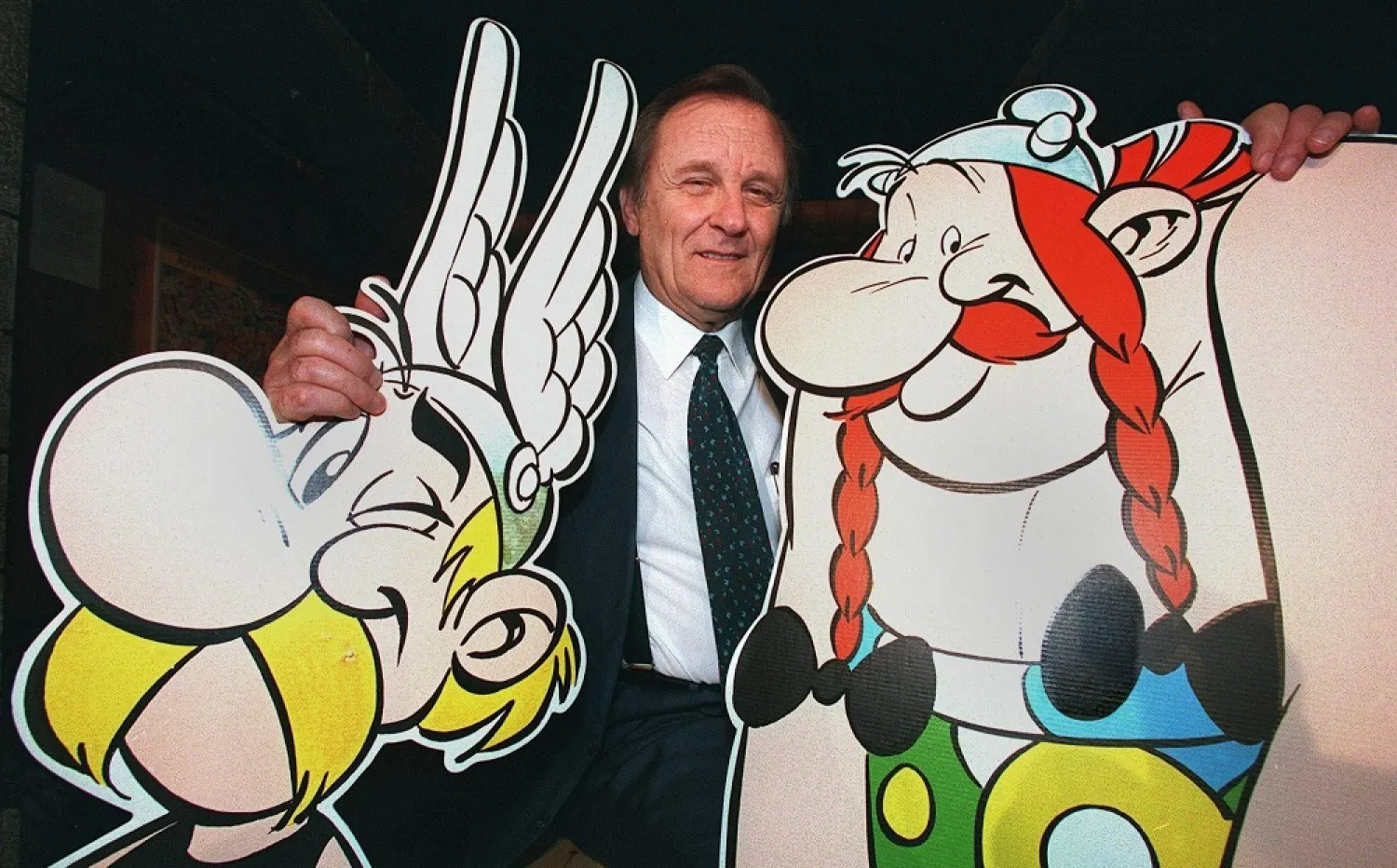 Albert Uderzo with Asterix and Obelix. (AFP)