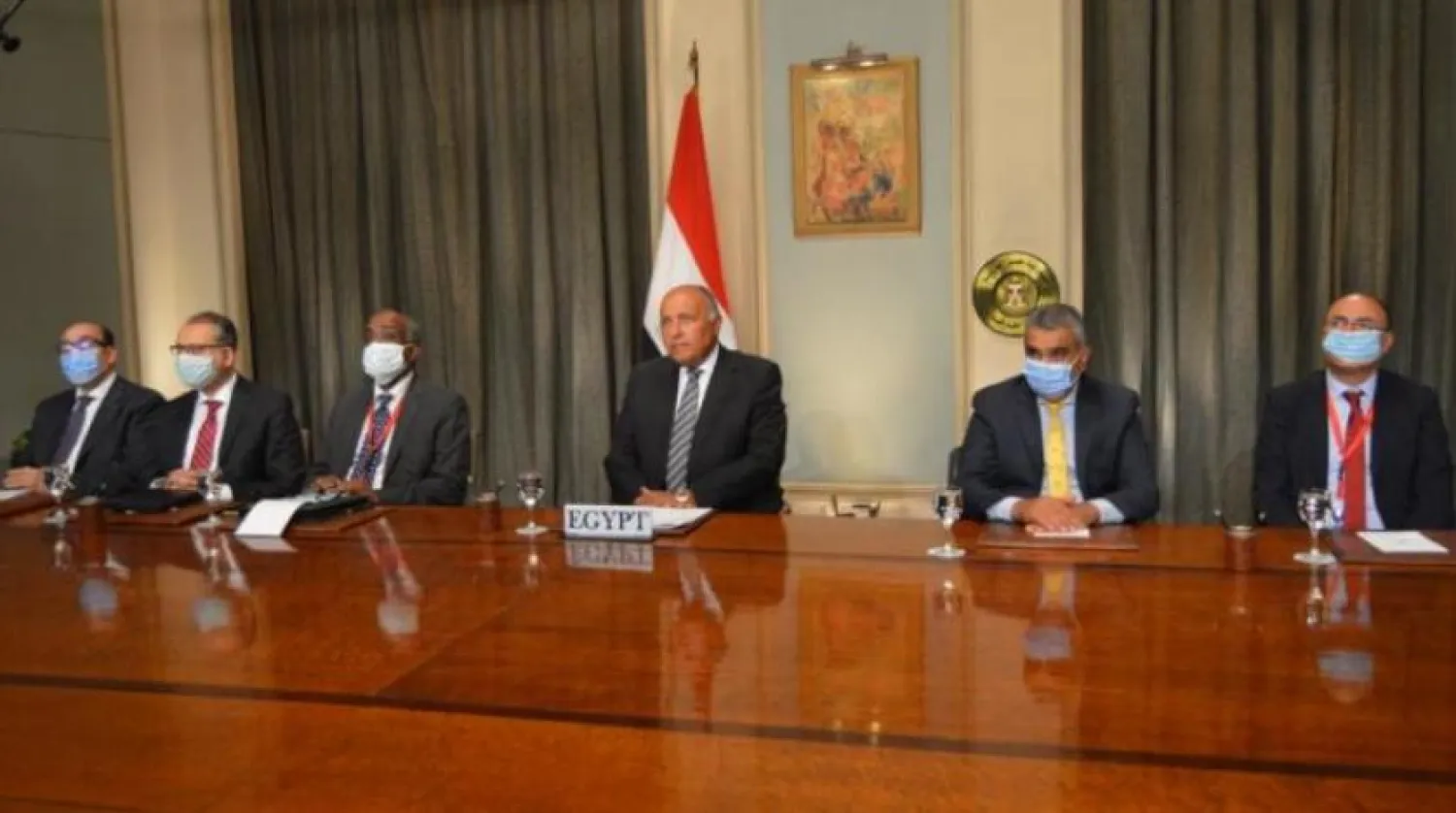 Mısır Dışişleri Bakanı Samih Şukri video konferans aracılığıyla katıldığı BMGK oturumunda (Mısır Dışişleri Bakanlığı)