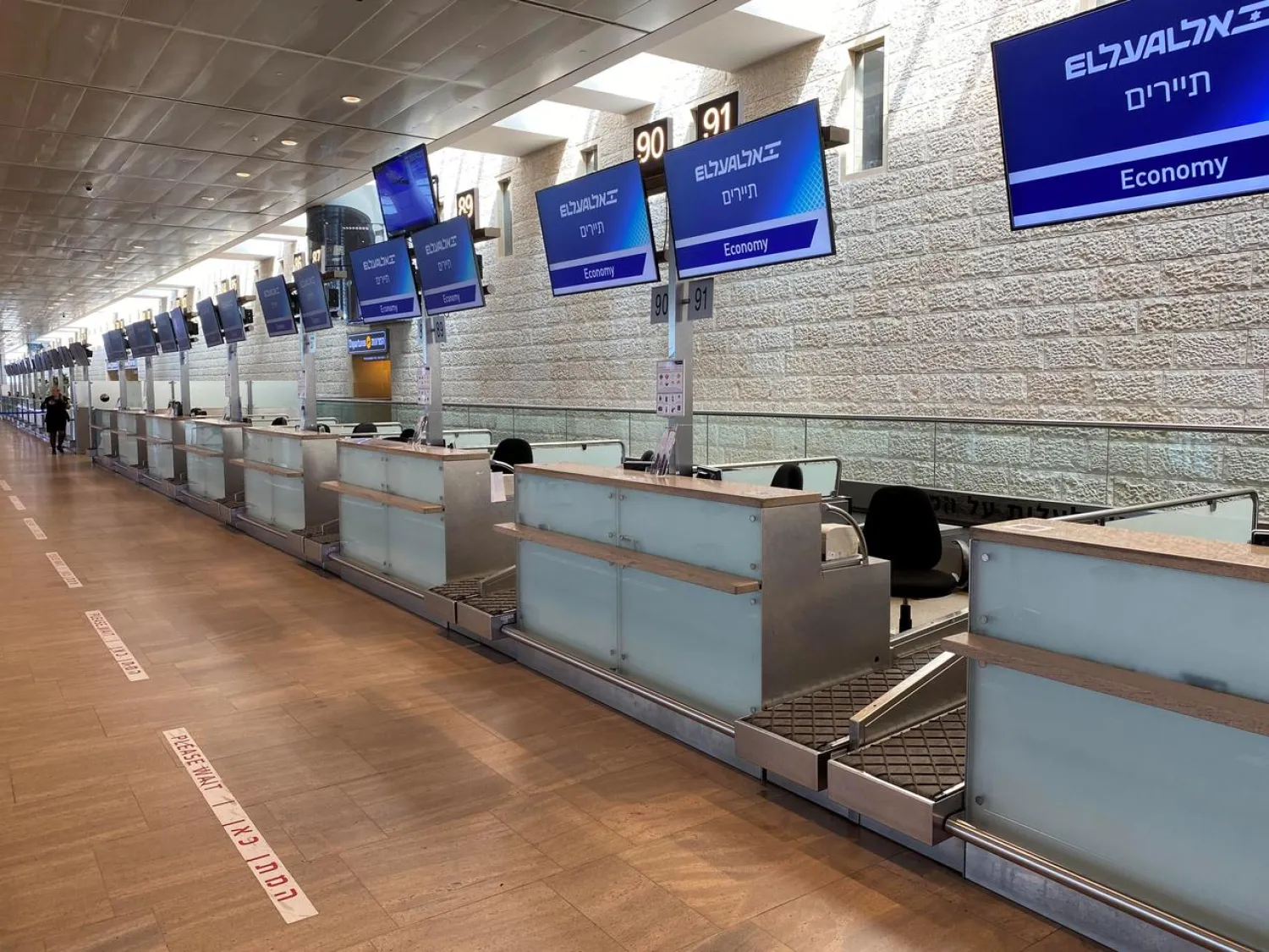 A general view shows an area of the departures terminal in Ben Gurion International Airport in Lod, near Tel Aviv, Israel March 8, 2020. REUTERS/Rami Amichay