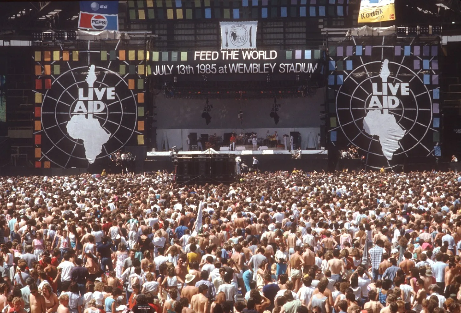 Live Aid rocked the world via satellite on July 13, 1985. (Getty Images)