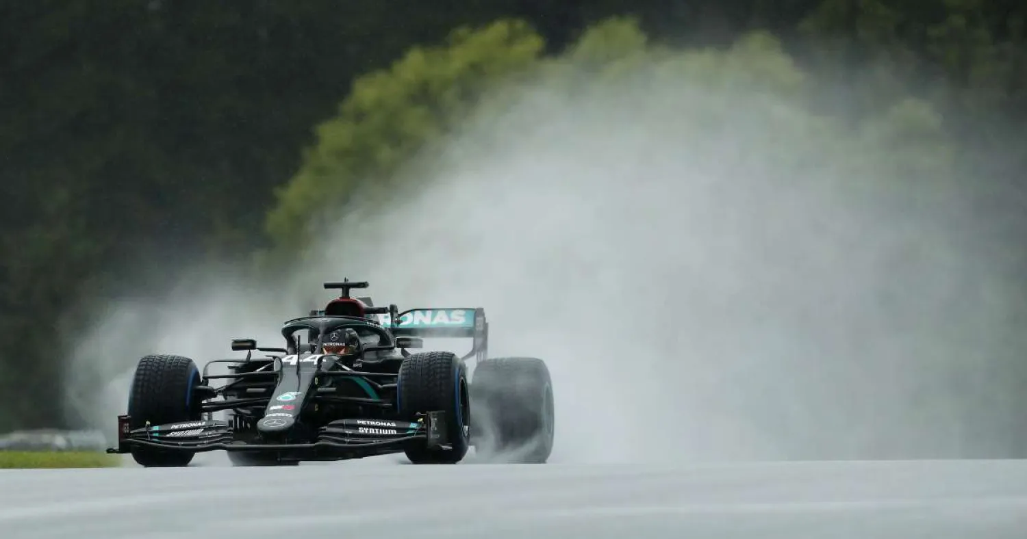 Mercedes driver Lewis Hamilton steers his car during the qualifying session for the Styrian Formula One Grand Prix at the Red Bull Ring racetrack in Spielberg, Austria, on Saturday. (AP)