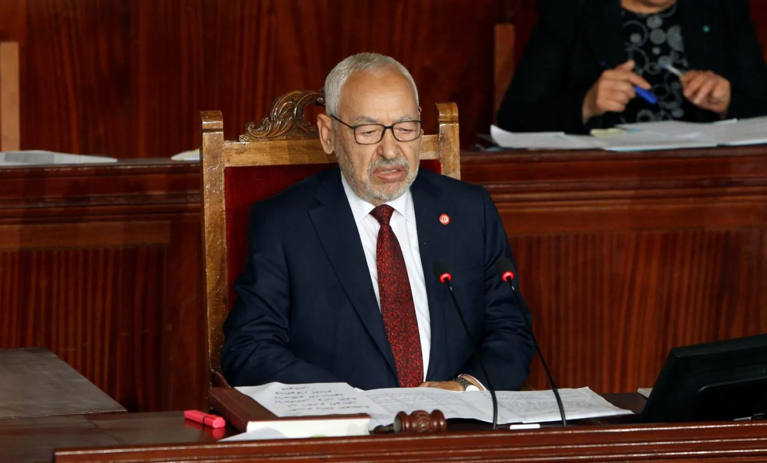 Rached Ghannouchi attends the parliament's opening with a session to elect a speaker, in Tunis, Tunisia November 13, 2019. REUTERS/Zoubeir Souissi