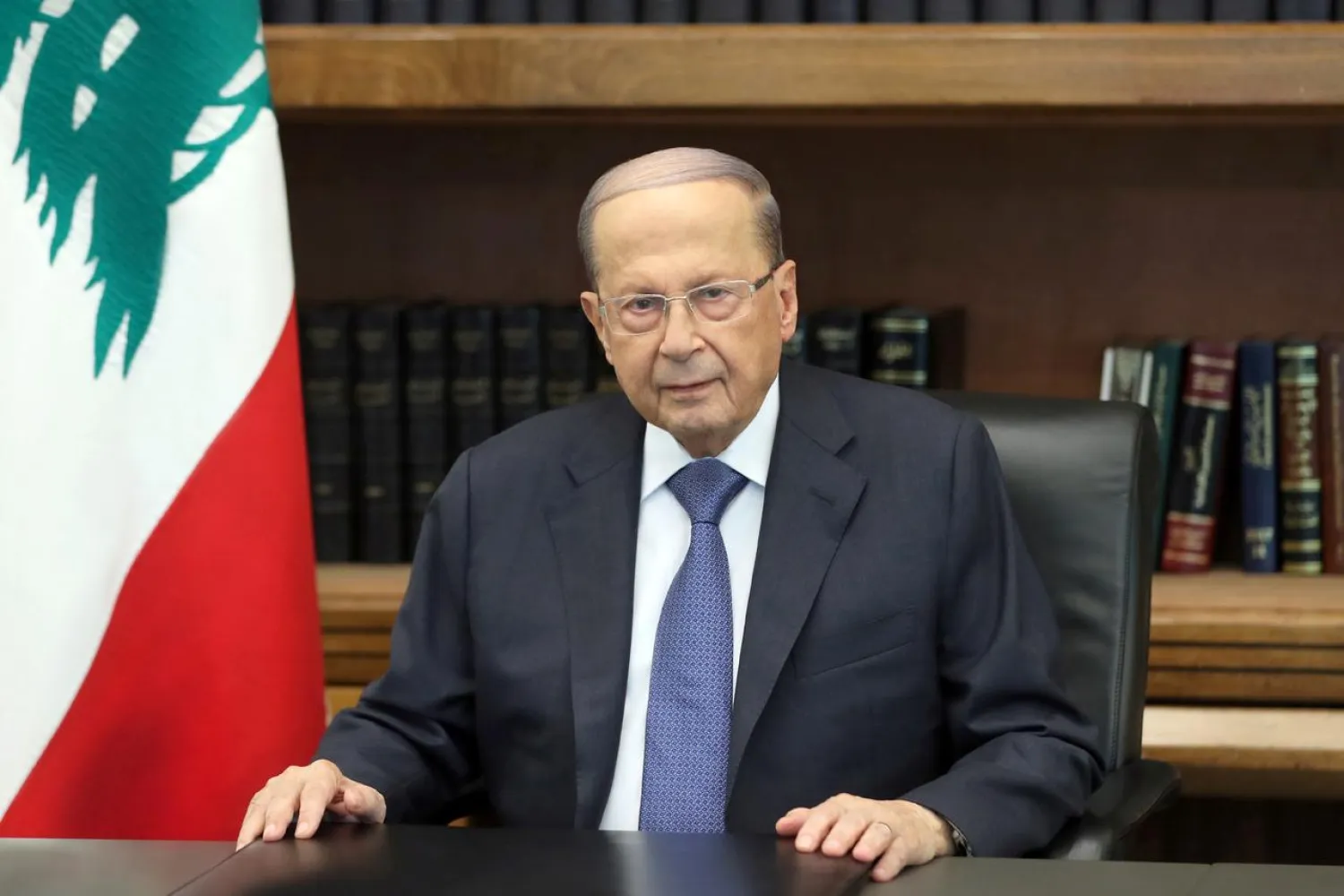 FILE PHOTO: Lebanon's President Michel Aoun is pictured as he addresses the nation at the Baabda palace, Lebanon October 24, 2019. Dalati Nohra/Handout via REUTERS