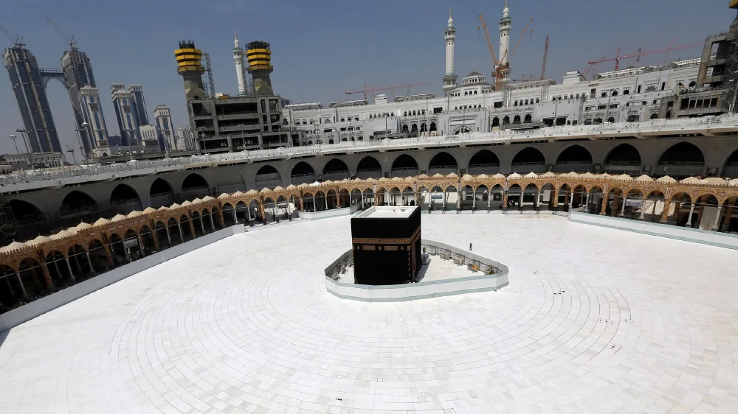 The holy Kaaba is seen at the Grand Mosque, almost empty of worshippers after Saudi authorities suspended umrah for fear of the novel coronavirus, Makkah, Saudi Arabia, March 6, 2020. (Reuters)
