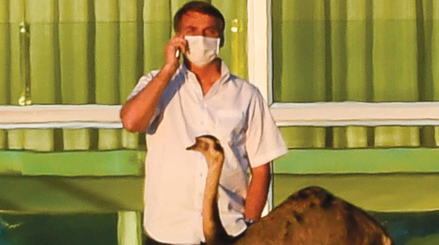 الرئيس البرازيلي جاير بولسونارو المصاب بـ«كورونا» (أ.ف.ب)