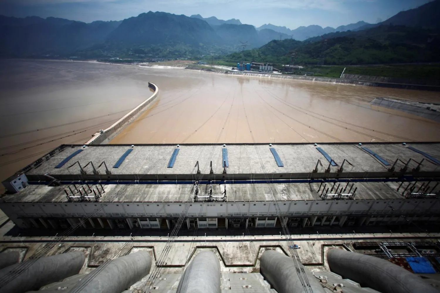 A view from the Three Gorges dam over the Yangtze River in Yichang, Hubei province August 9, 2012. (Reuters)