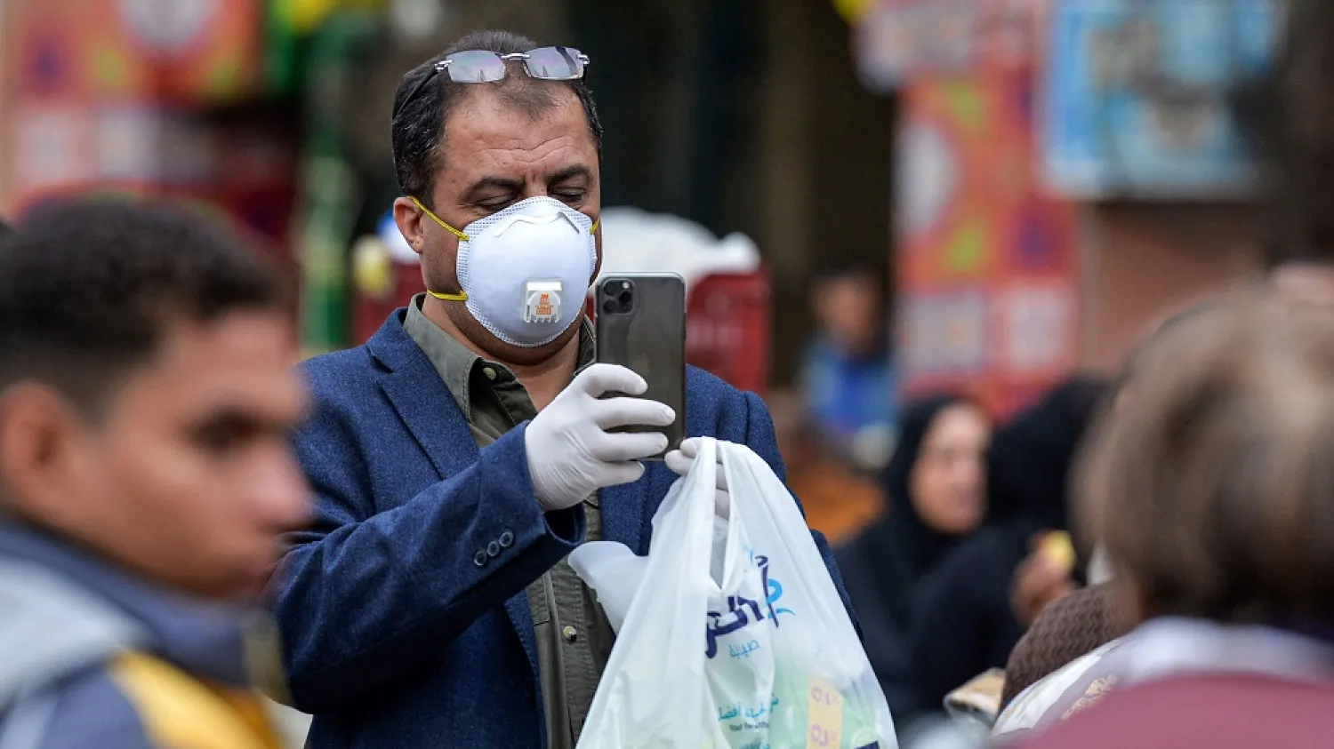 Egypt has started offering reusable cotton face masks at around 50 cents each alongside the food items provided in its state subsidy program. (Getty Images)