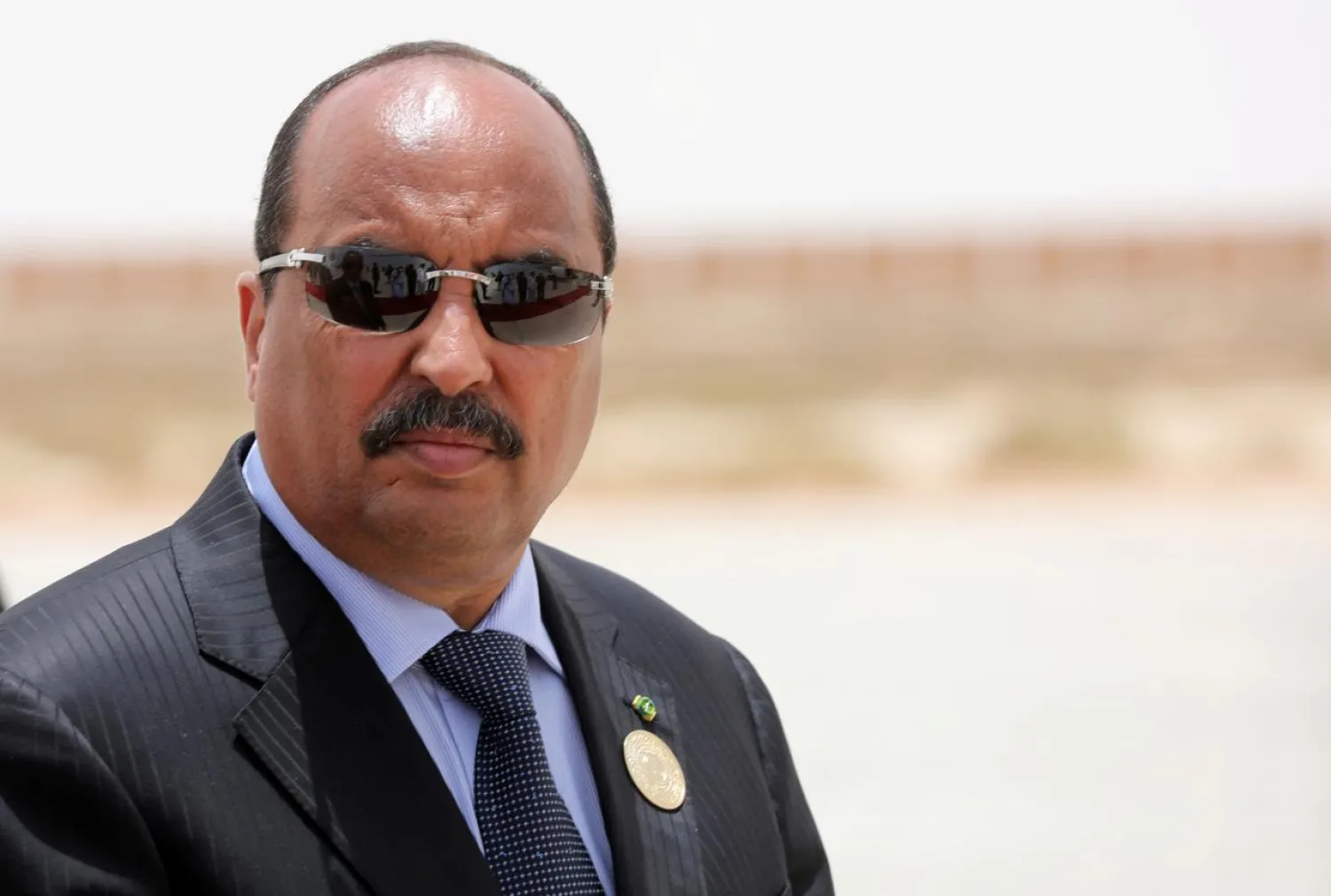 Then-Mauritanian President Mohamed Ould Abdel Aziz waits the arrival of his French counterpart Emmanuel Macron at Nouakchott airport, Mauritania, July 2, 2018. (Reuters)