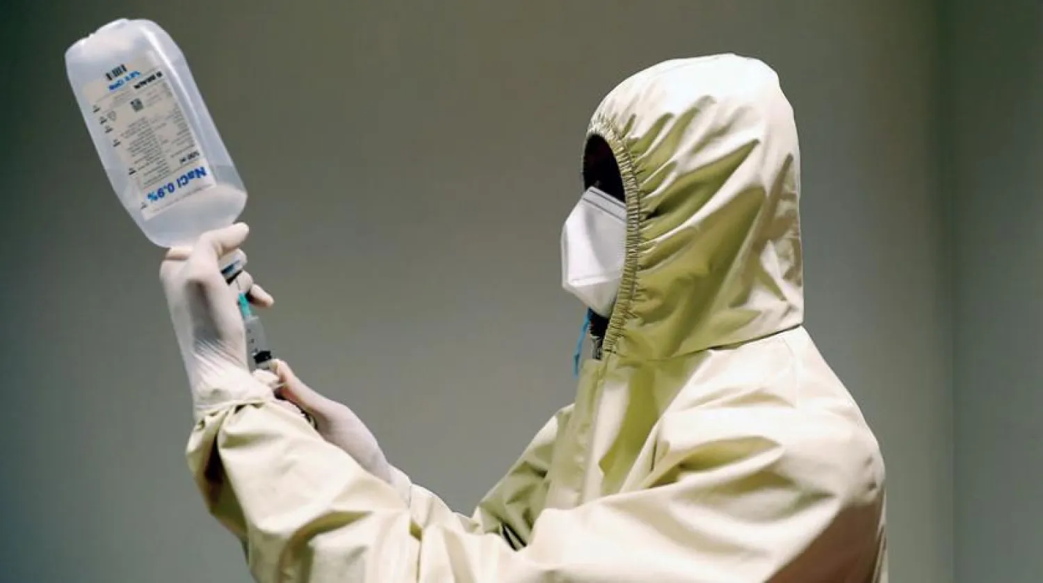 A medical worker in a hospital near Hebron | EPA 