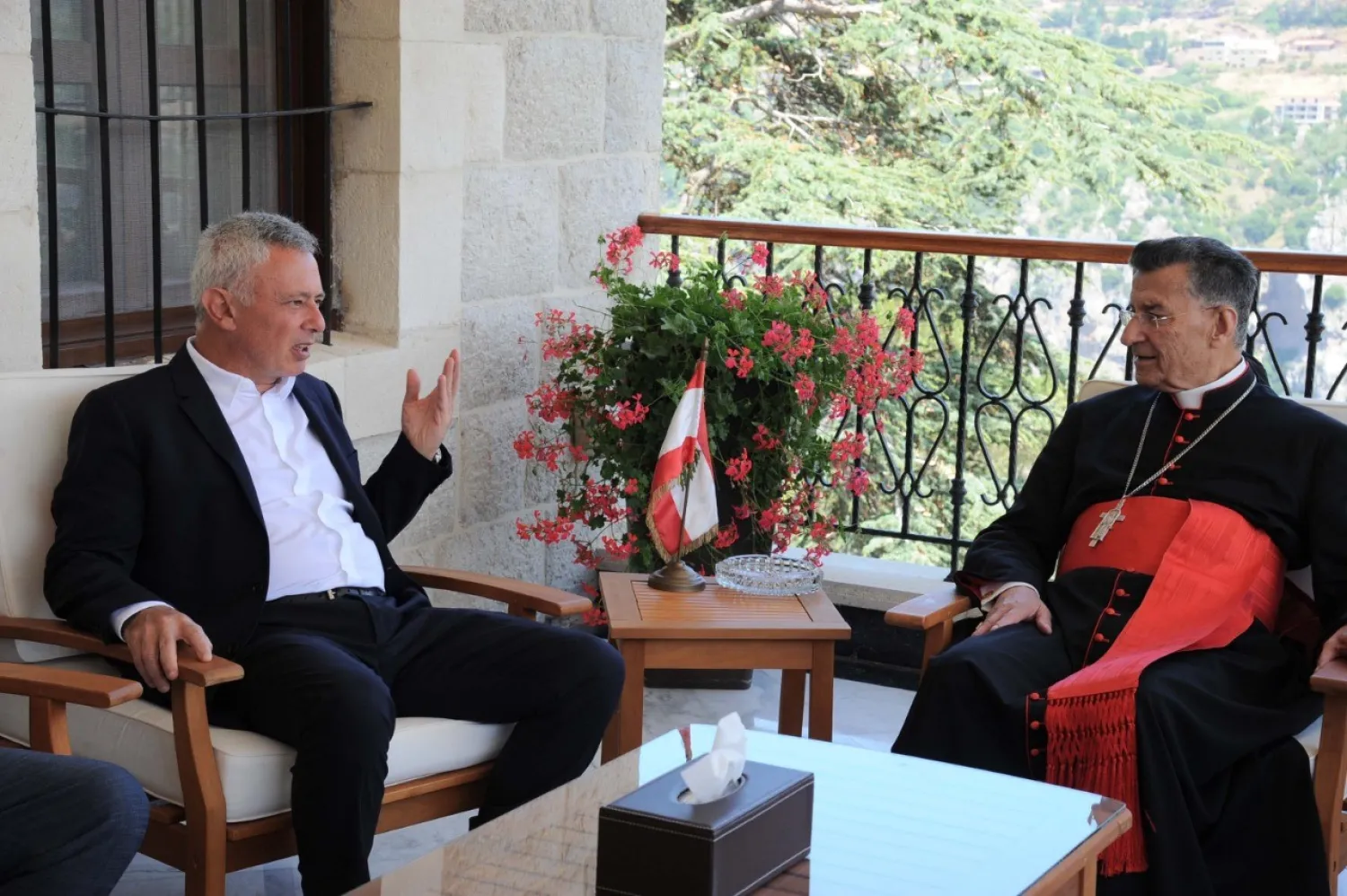 Maronite Patriarch Beshara al-Rahi met with Marada Movement leader Suleiman Frangieh on Tuesday (NNA)