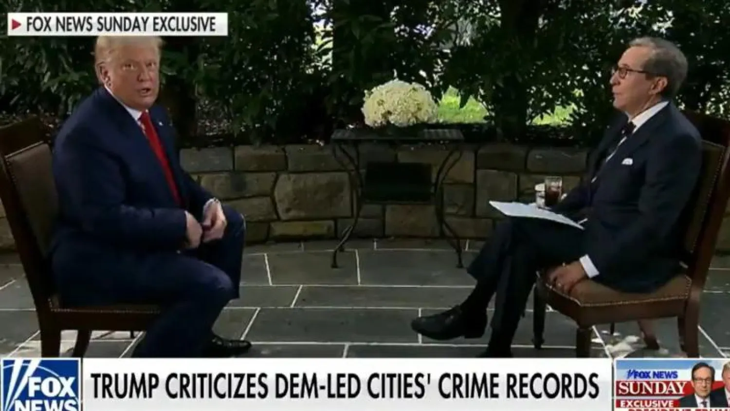 جزء من حوار الرئيس الأميركي دونالد ترمب مع قناة «فوكس نيوز»