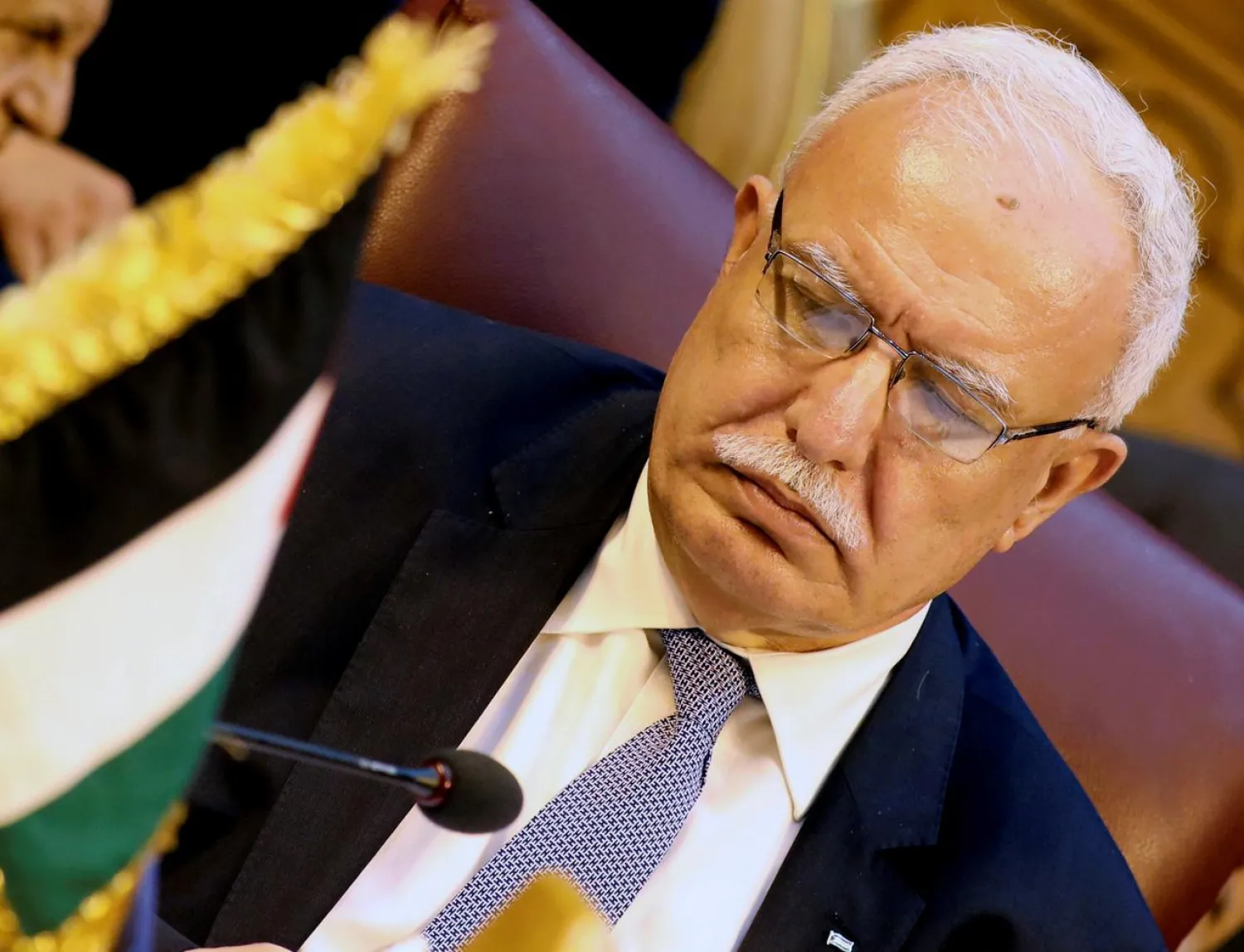 Palestinian Foreign Minister Riyad al-Maliki attends the Arab Foreign Ministers extraordinary meeting to discuss the situation in Jerusalem, in Cairo, Egypt July 27, 2017. REUTERS/Mohamed Abd El Ghany