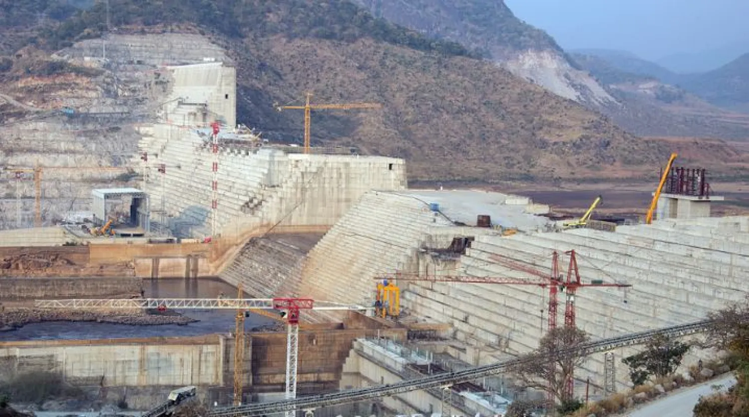 FILE PHOTO: Building site machines stand on the construction site of the Grand Ethiopian Renaissance Dam in Guba in the North West of Ethiopia, 24 November 2017. /Getty Images.
