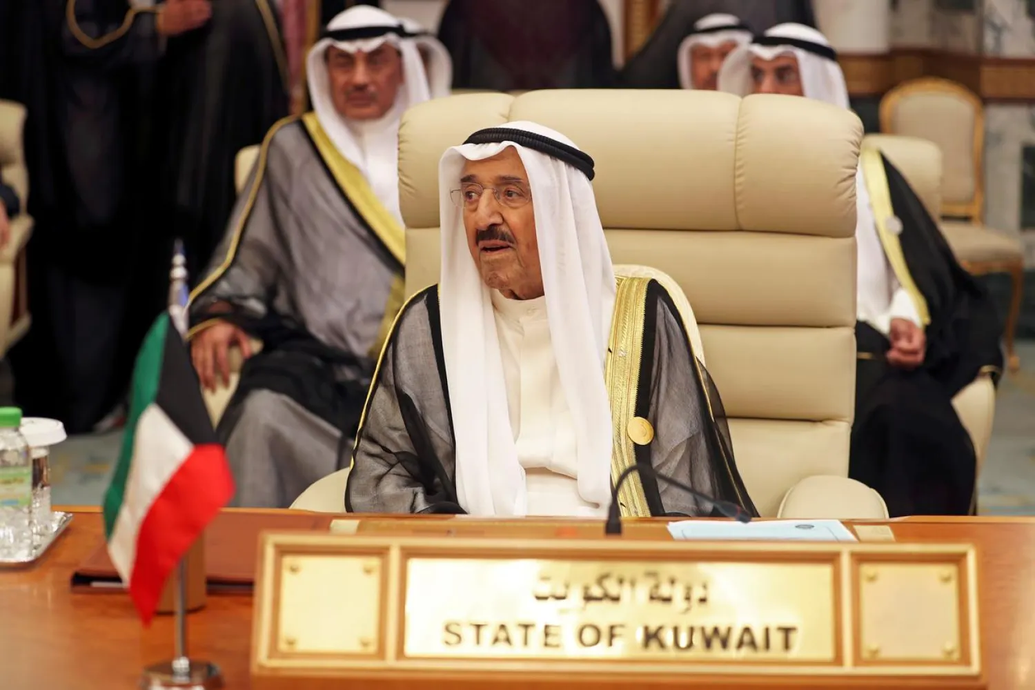 FILE PHOTO: Kuwait's Emir Sheikh Sabah al-Ahmad al-Jaber al-Sabah is seen during the Arab summit in Saudi Arabia May 31, 2019. REUTERS/Hamad l Mohammed/File Photo