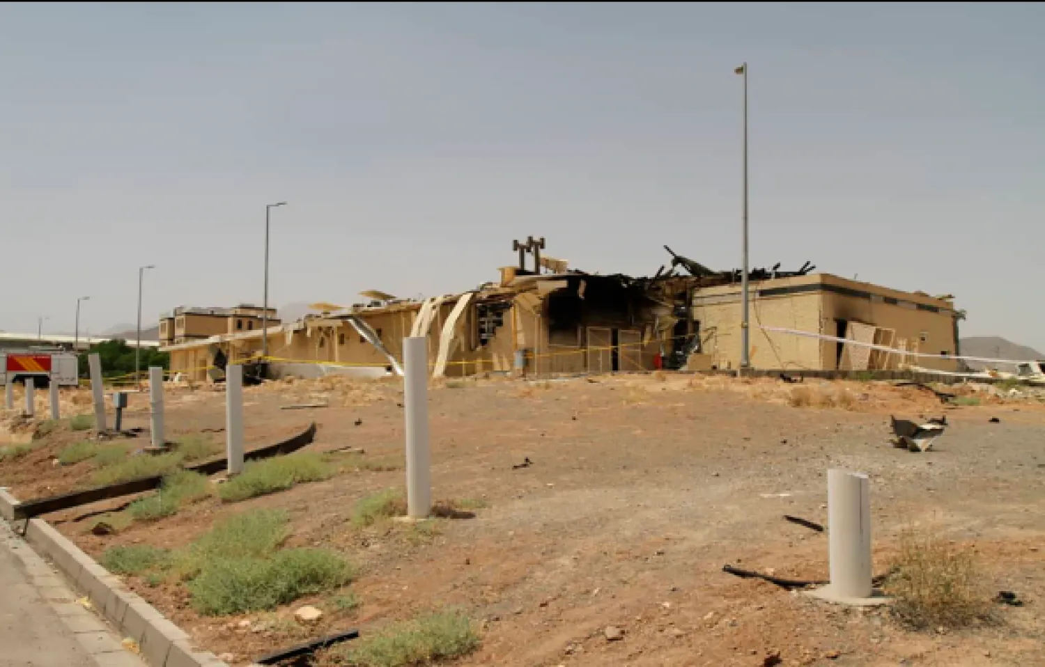 This photo released July 2, 2020, by the Atomic Energy Organization of Iran, shows a building after it was damaged by a fire, at the Natanz uranium enrichment facility, some 320 kilometers south of the capital Tehran.AP