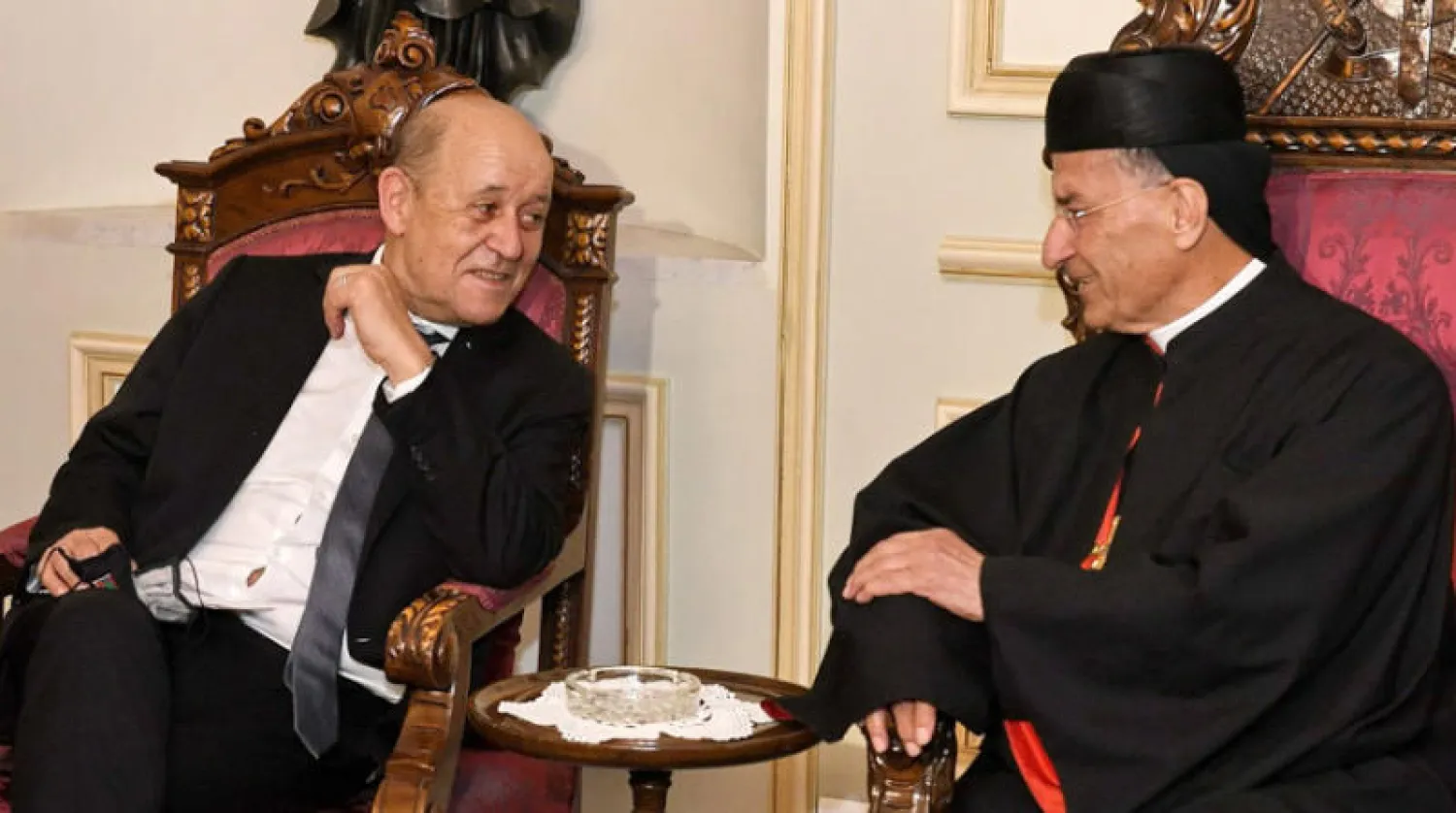دعوة الراعي إلى حياد لبنان كانت بين المواضيع التي بحثها مع وزير خارجية فرنسا لو دريان (أ.ف.ب)