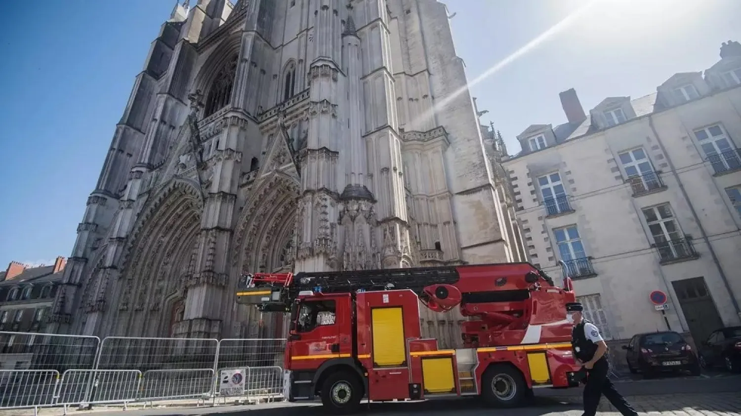 The fire at the Gothic cathedral in western France broke out on July 18. (AFP)