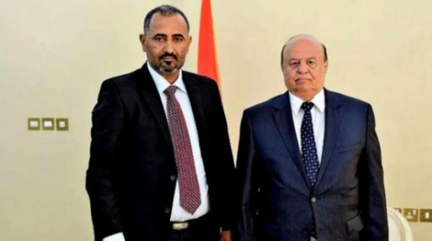 Yemen Cumhurbaşkanı Abdurabbu Mansur Hadi ve Güney Geçiş Konseyi (GGK) Başkanı Aydarus Kasım ez-Zubeydi. (Şarku’l Avsat)