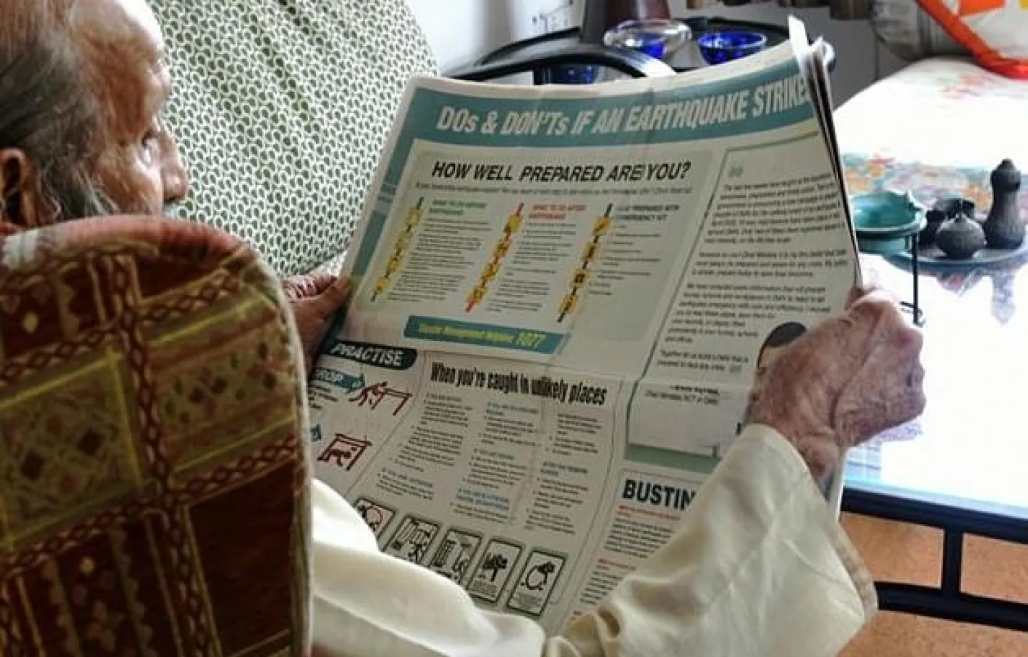 An earthquake awareness campaign launched in New Delhi on Thursday included double-page adverts in national newspapers with a list of dos and don'ts. AFP

