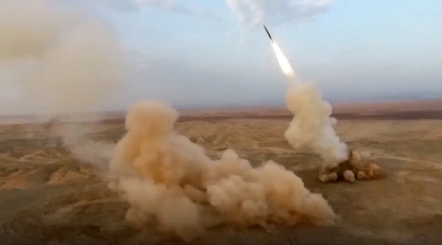 This frame grab from video shows the launching of underground ballistic missiles by the IRGC during a military exercise. (AP)