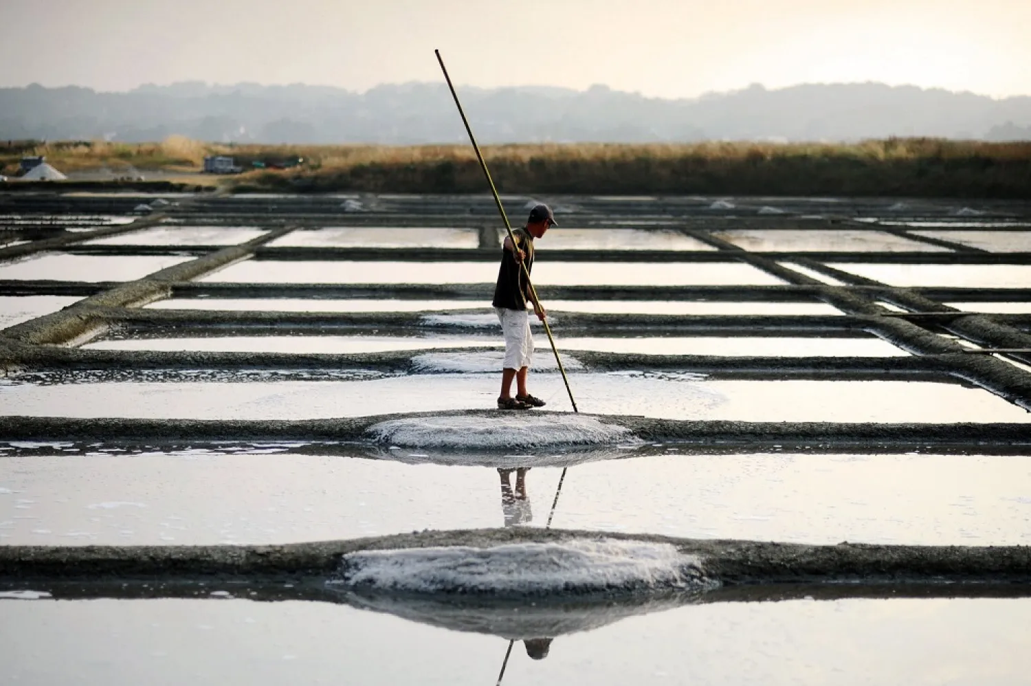 Harvesting salt from the sea by hand has been practiced at Guerande for hundreds of years. (AFP)